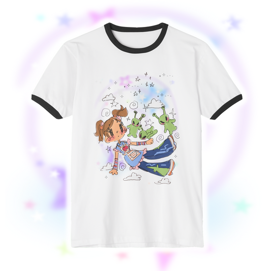 Space Meeting Unisex Ringer Tee