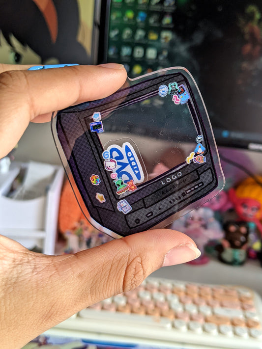 Retro DVD Screen Double-Sided Acrylic Shaker Charm