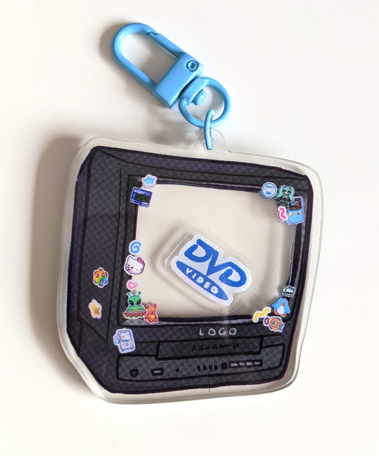 Retro DVD Screen Double-Sided Acrylic Shaker Charm