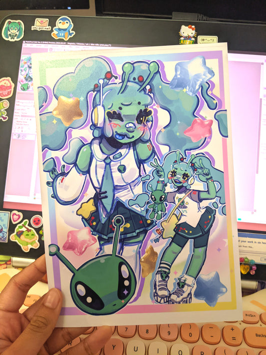 Alien Miku Art Print