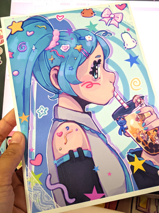 Boba Miku Art Print
