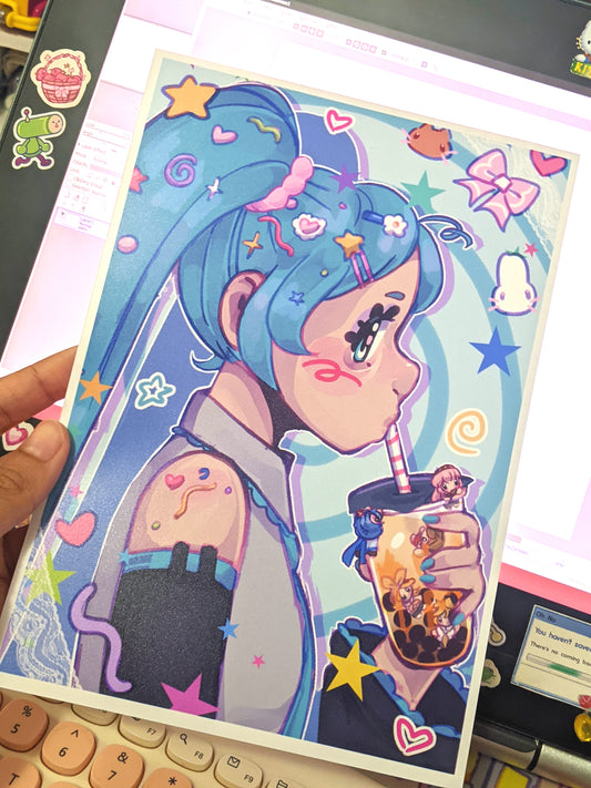 Boba Miku Art Print