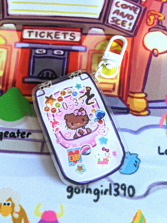 Flip Phone Double-Sided Acrylic Hinged Charm