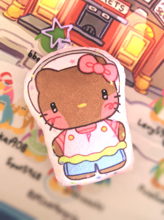 Tan Kitty Plush Double-Sided Charm