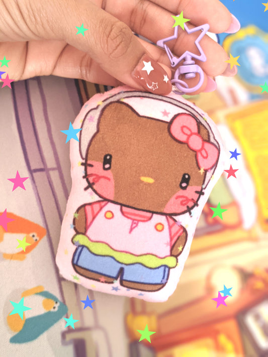 Tan Kitty Plush Double-Sided Charm