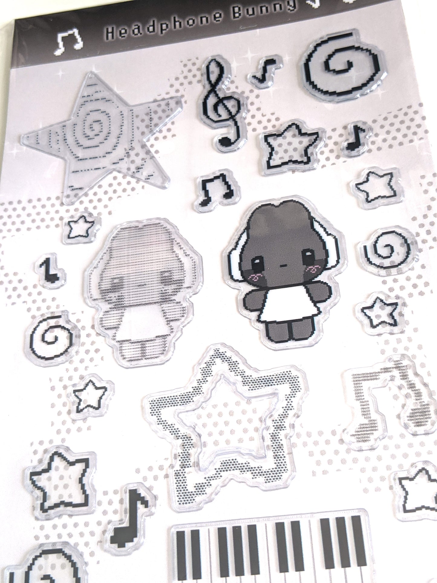Headphone Bunny 3D Puffy Sticker Sheet