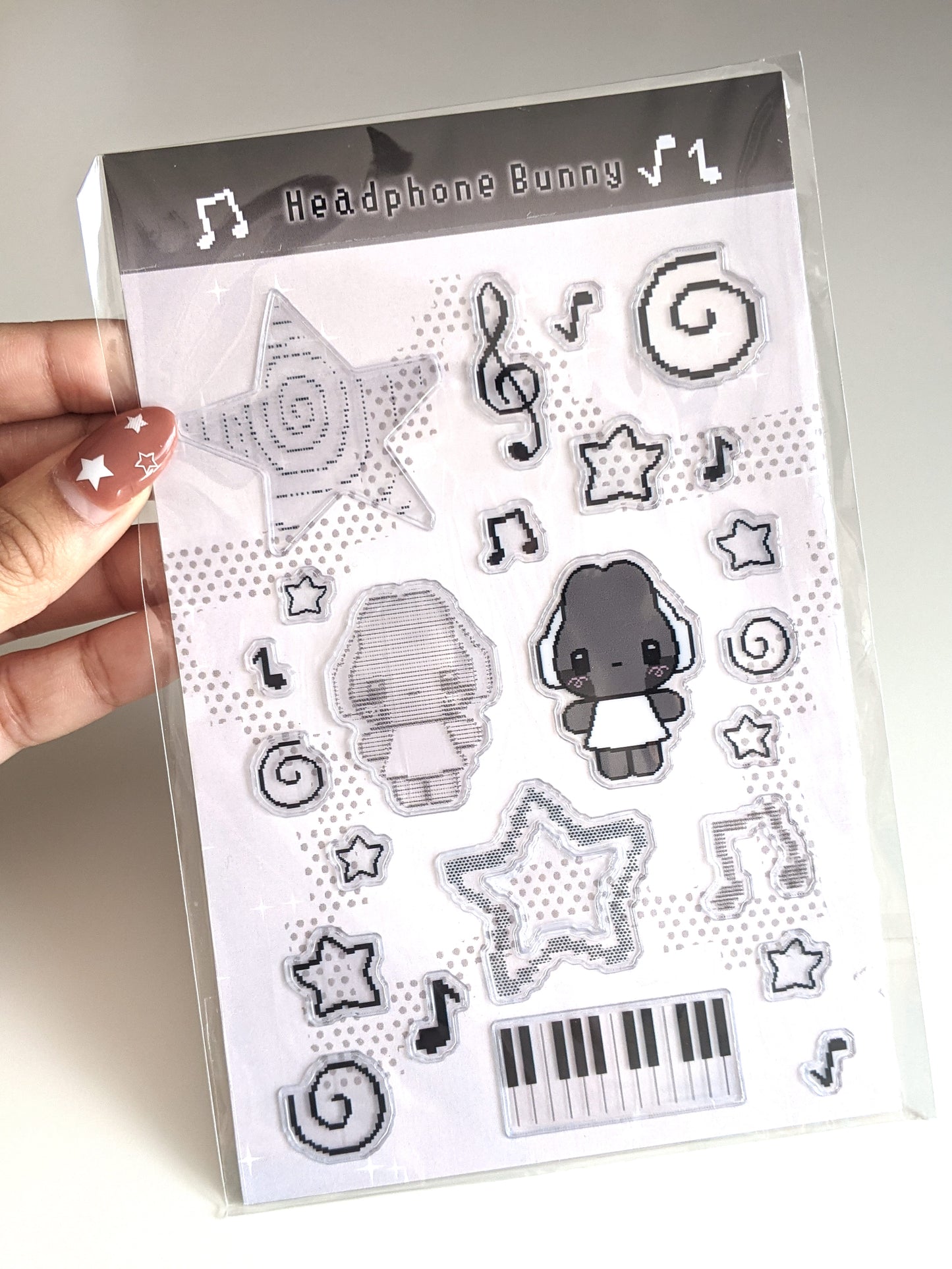 Headphone Bunny 3D Puffy Sticker Sheet