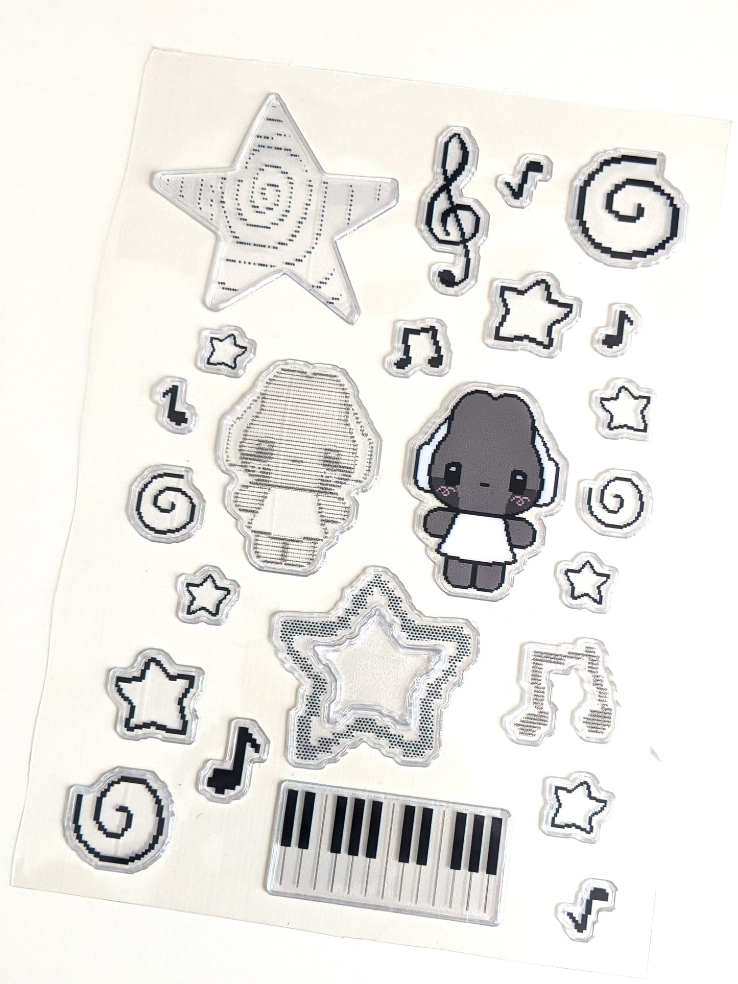 Headphone Bunny 3D Puffy Sticker Sheet