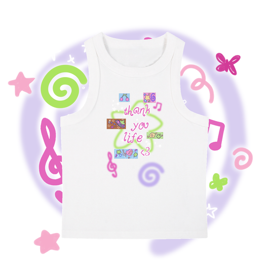 Thank You Life Snow Washed Tank Top