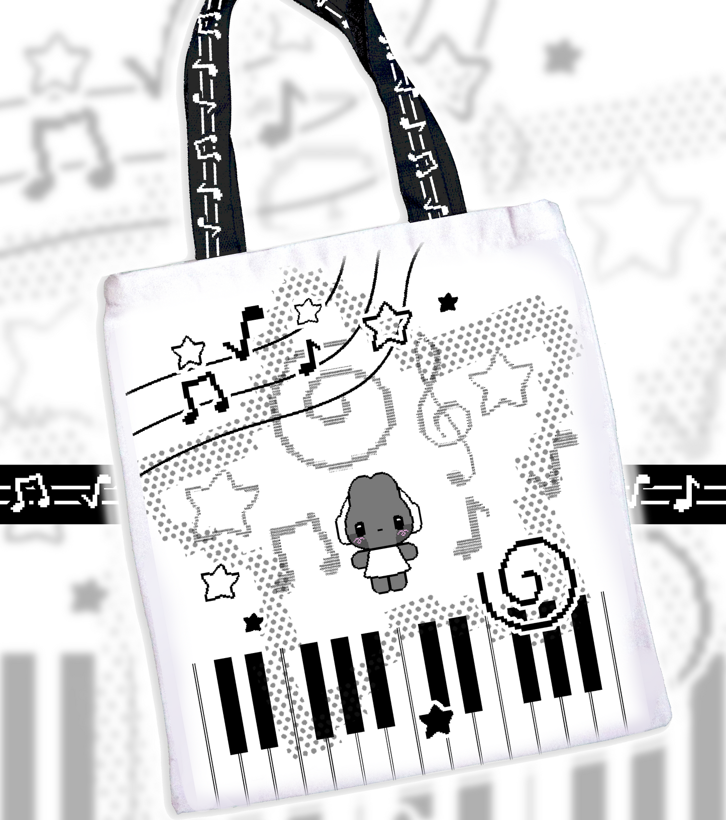 Headphone Bunny World Tote Bag