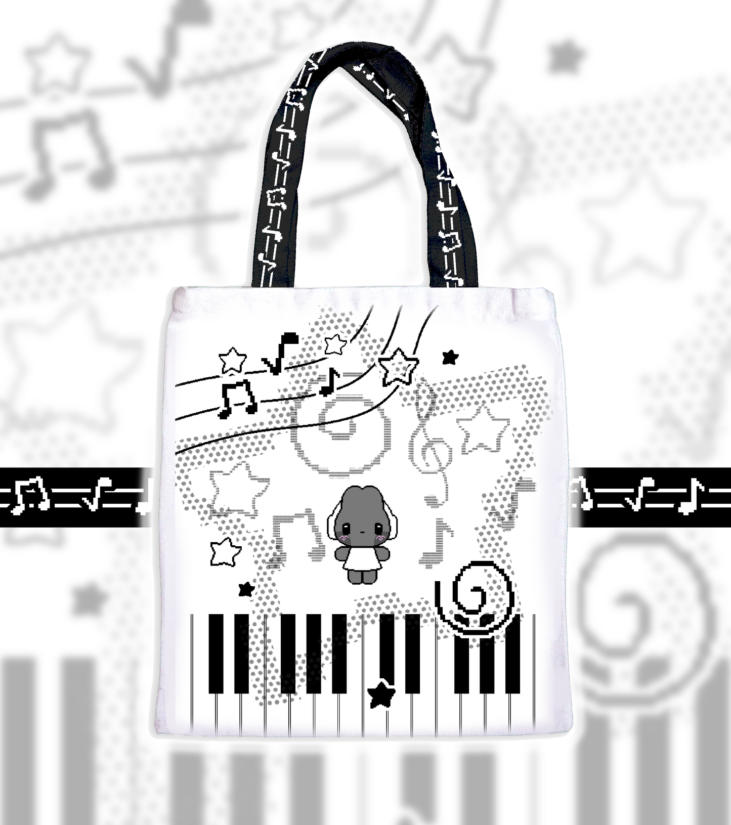 Headphone Bunny World Tote Bag
