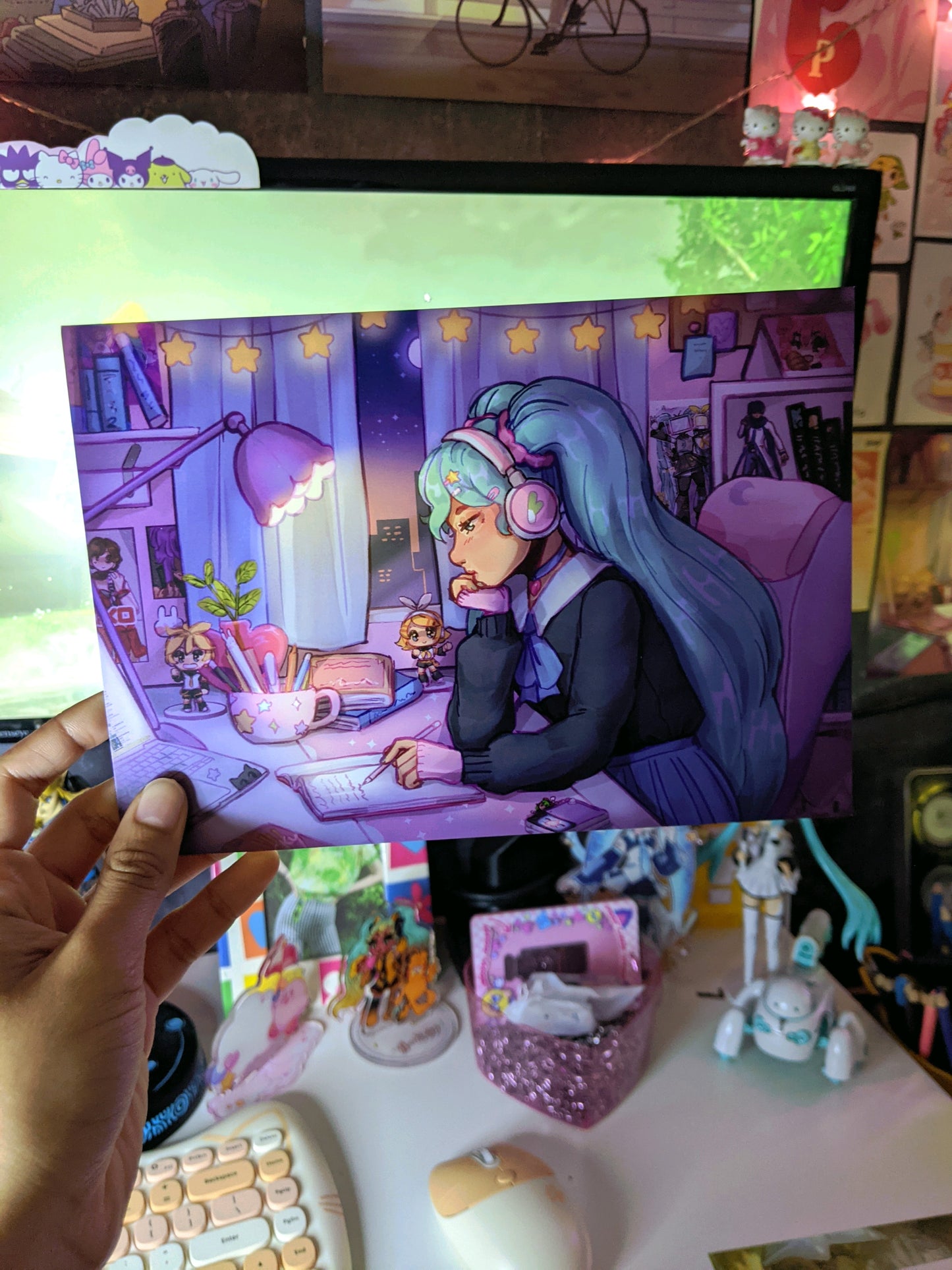 Lofi Miku Beats Art Print