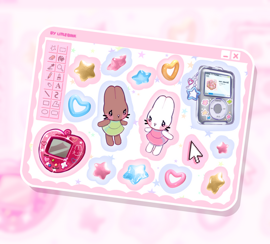 Y2K Bunnies Sticker Sheet