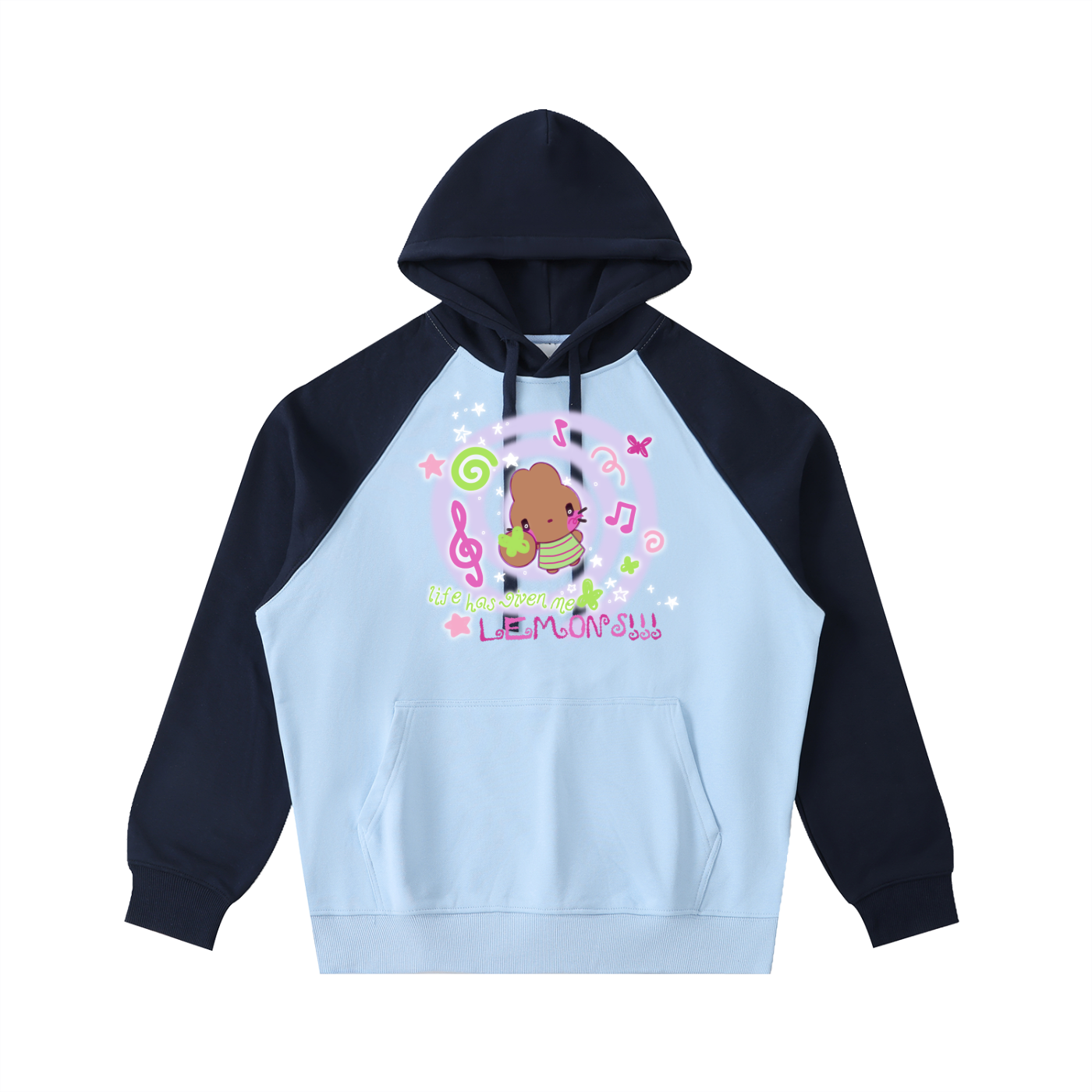 Life and Lemons Color-Block Raglan Sleeve Hoodie