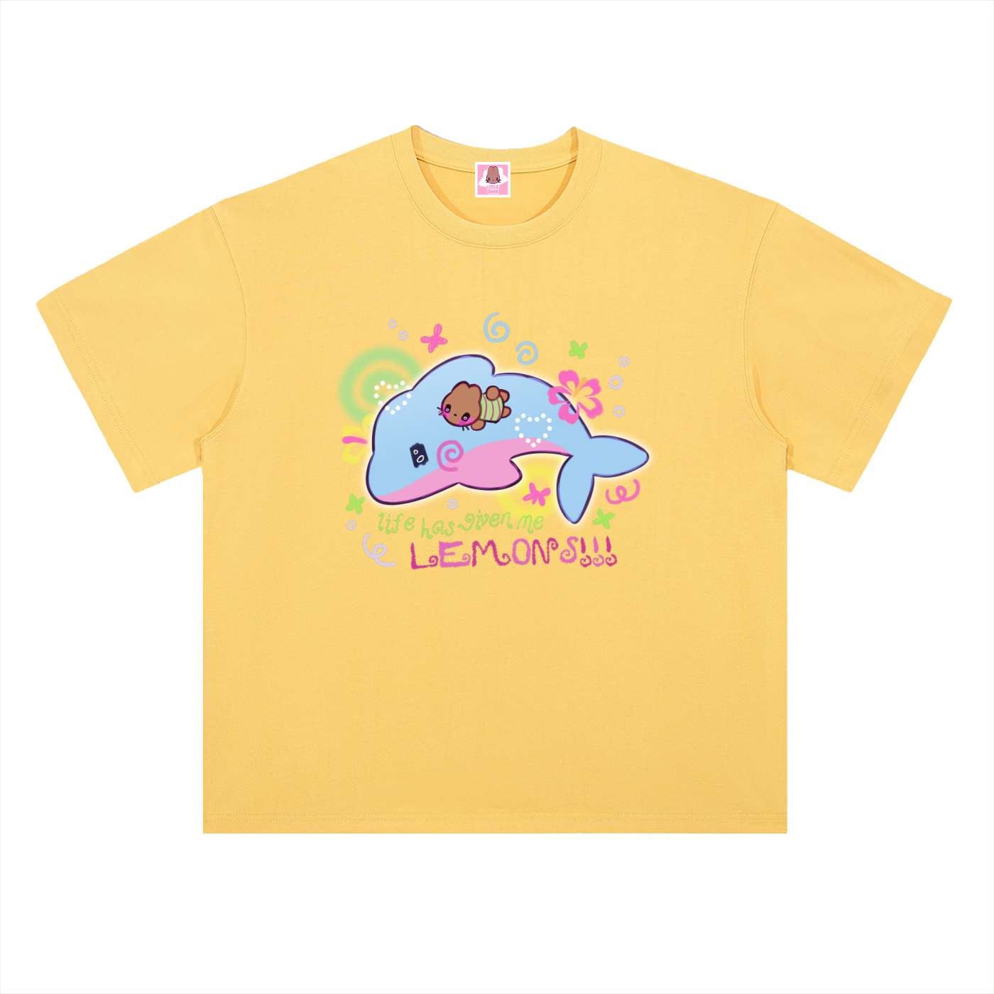 Lucky Dolphin Heavyweight Drop Shoulder Cotton T-Shirt
