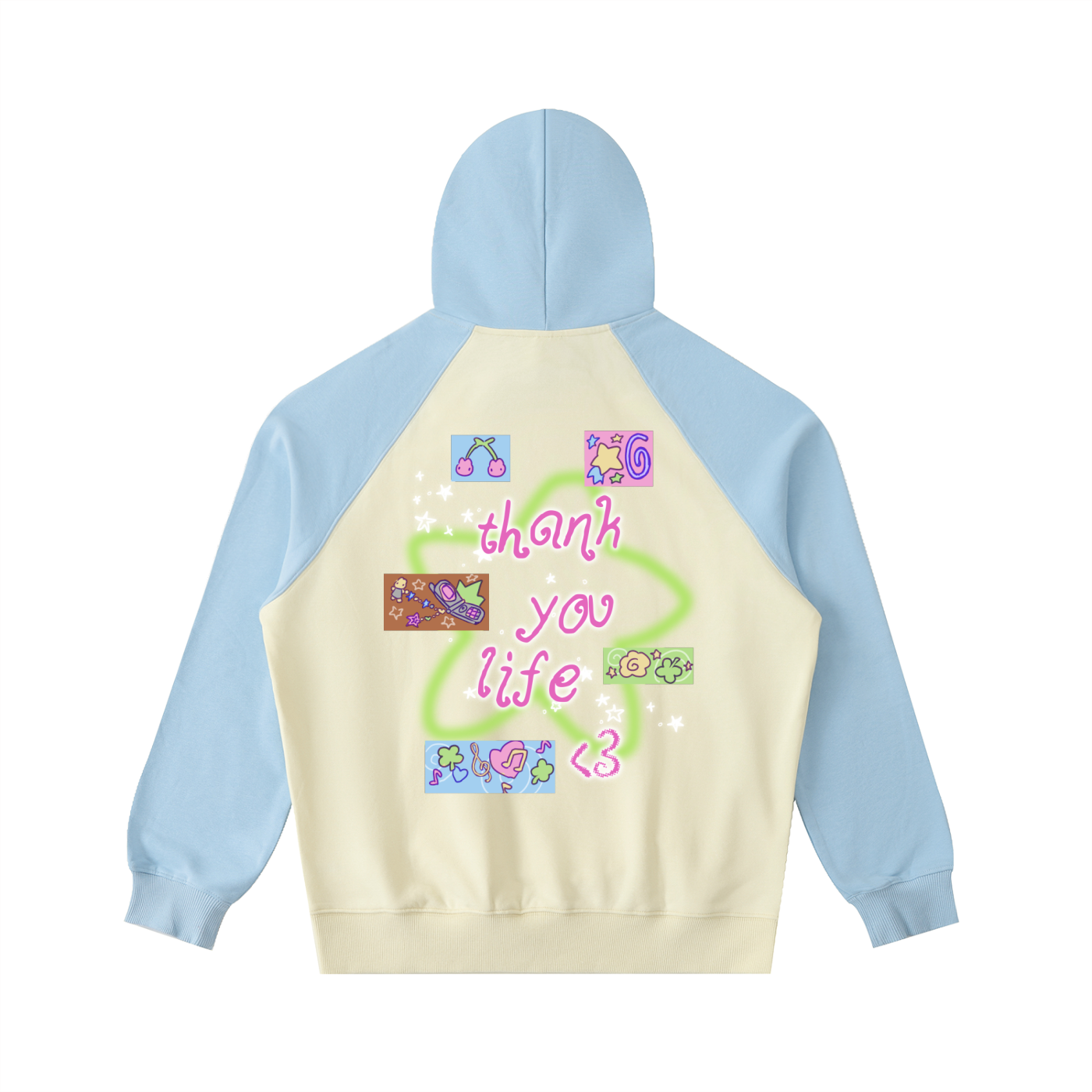 Life and Lemons Color-Block Raglan Sleeve Hoodie