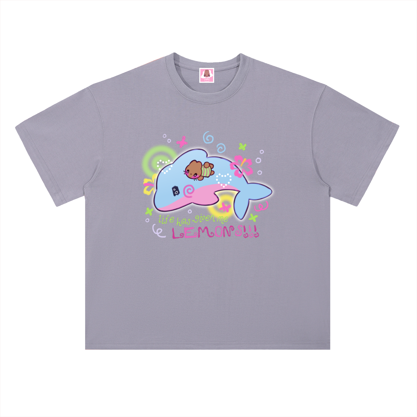 Lucky Dolphin Heavyweight Drop Shoulder Cotton T-Shirt