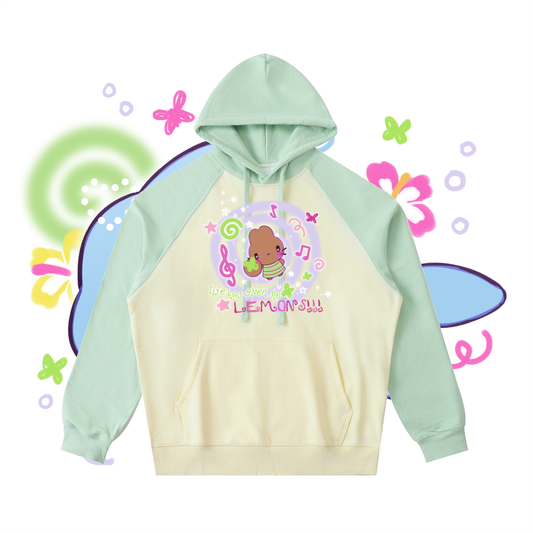 Life and Lemons Color-Block Raglan Sleeve Hoodie