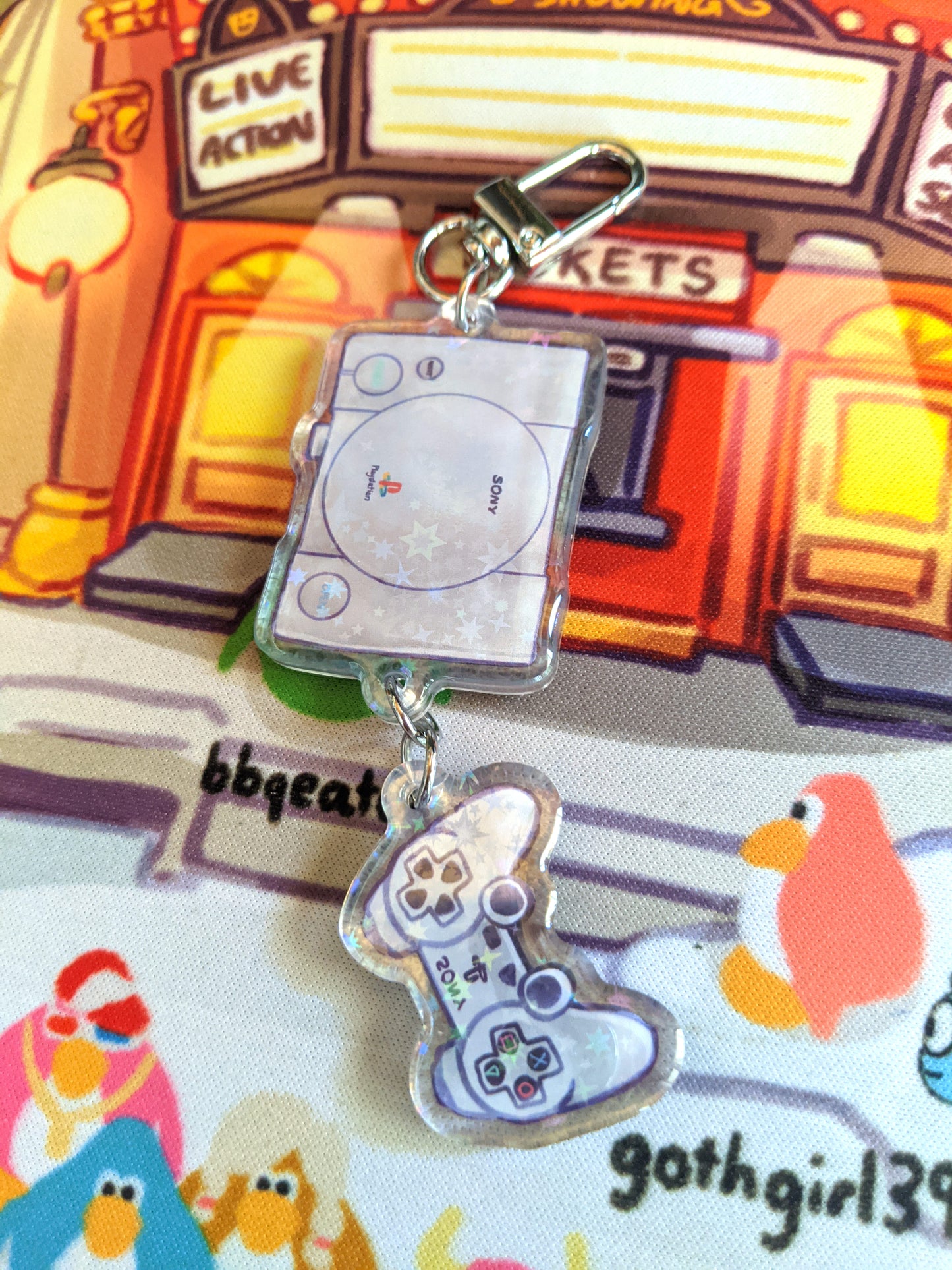 PlayStation 1 Double-Sided Acrylic Charm