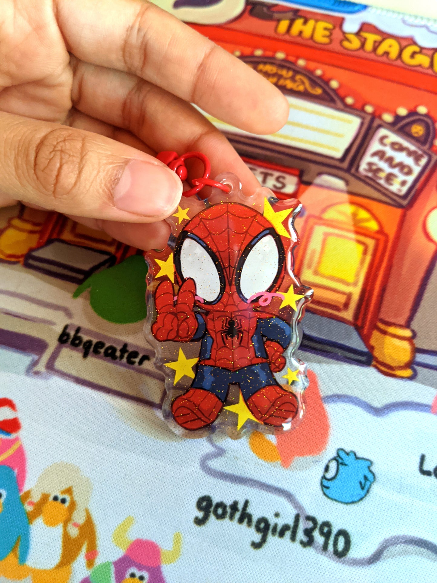 Spidey PEACE Double-Sided Acrylic Charm