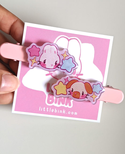 Bunny and Puppy Hair Clips