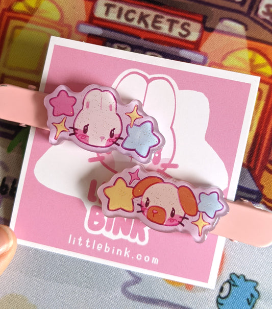 Bunny and Puppy Hair Clips