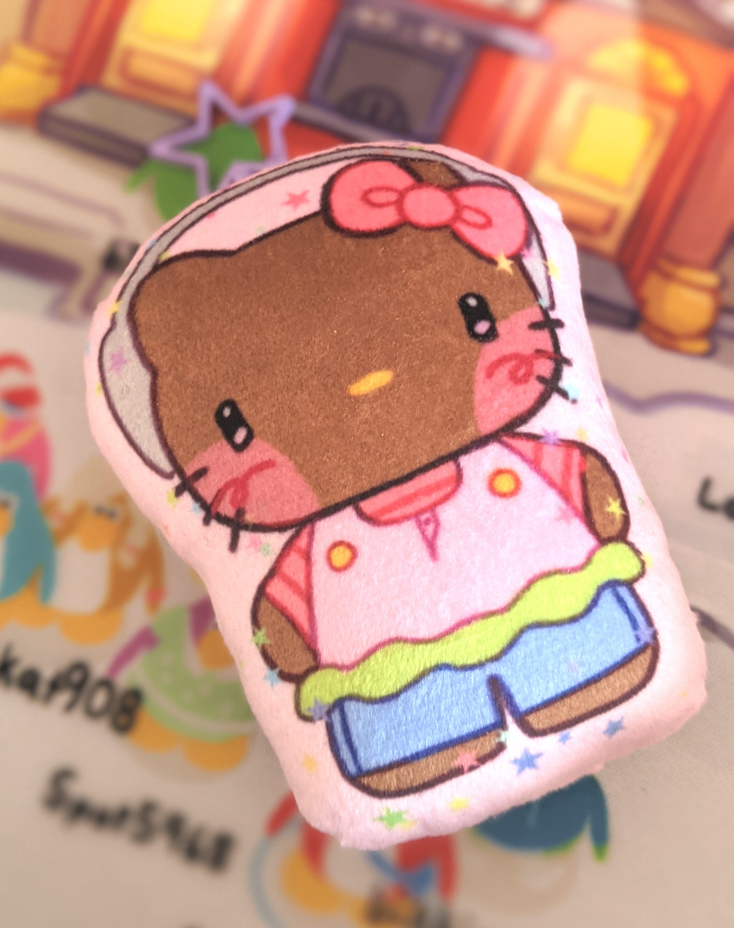 Tan Kitty Plush Double-Sided Charm
