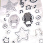 Headphone Bunny 3D Puffy Sticker Sheet