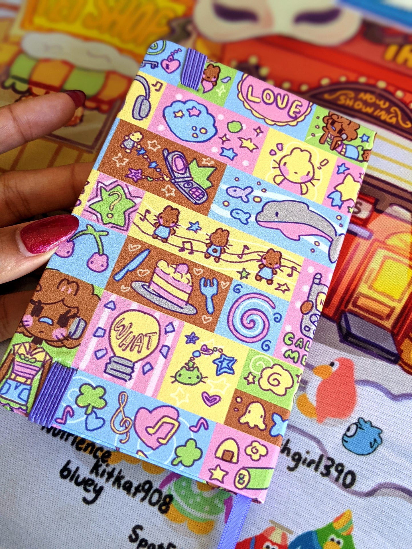 Digital Noise Leatherette Notebook and Sticker Sheet