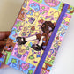 Digital Noise Leatherette Notebook and Sticker Sheet
