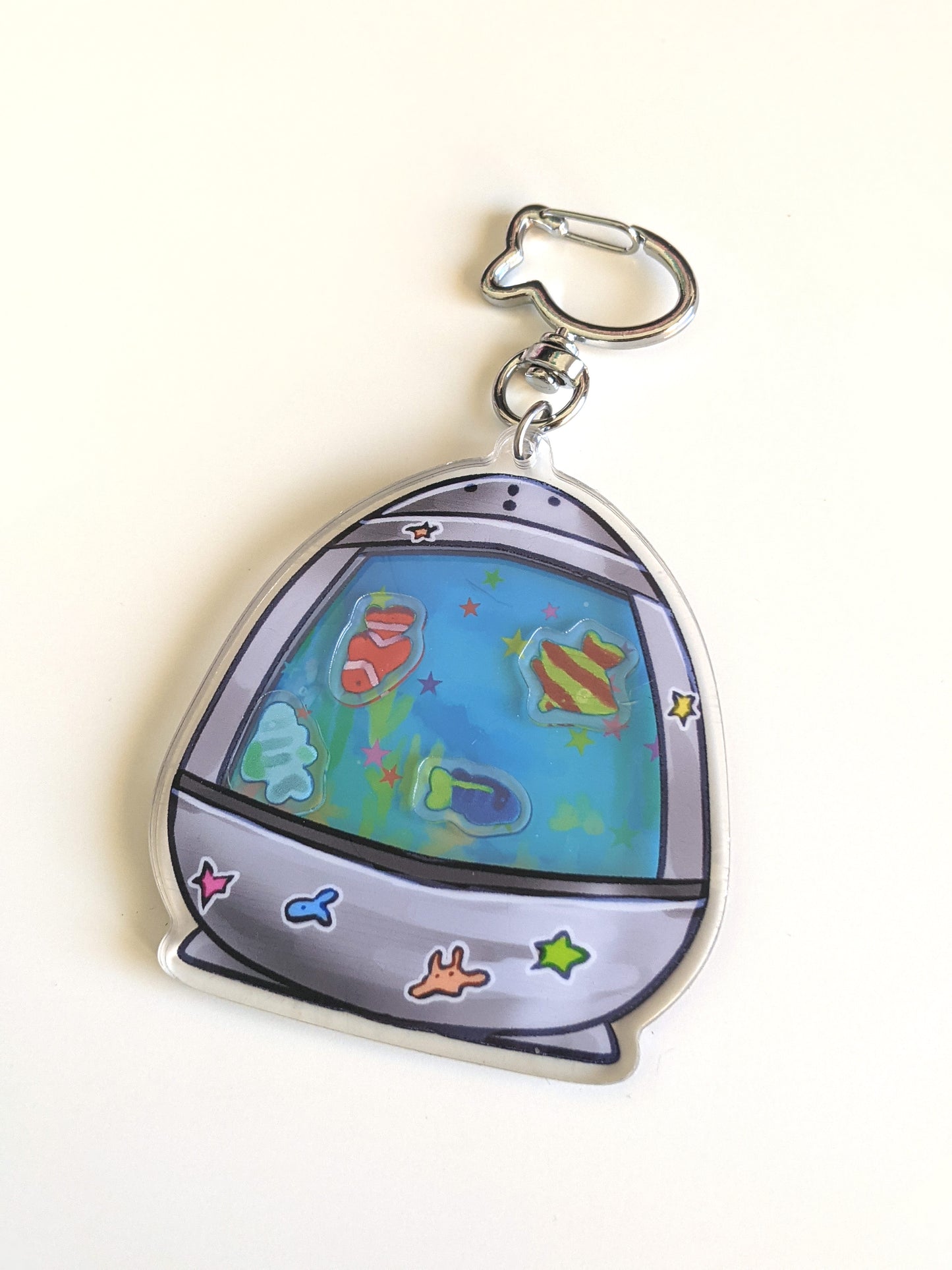 Round Aquarium Lamp Double-Sided Acrylic Shaker Charm