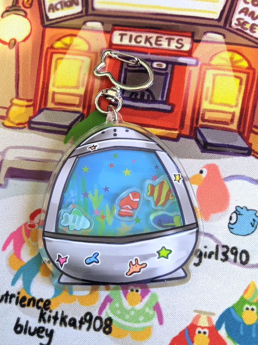 Round Aquarium Lamp Double-Sided Acrylic Shaker Charm