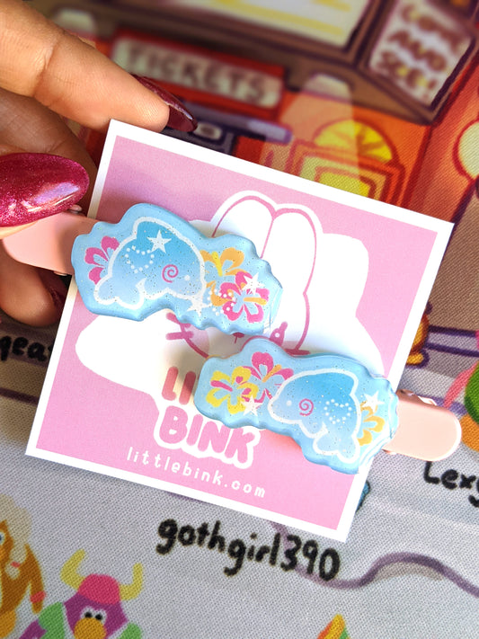 Tropical Dolphins Hair Clips