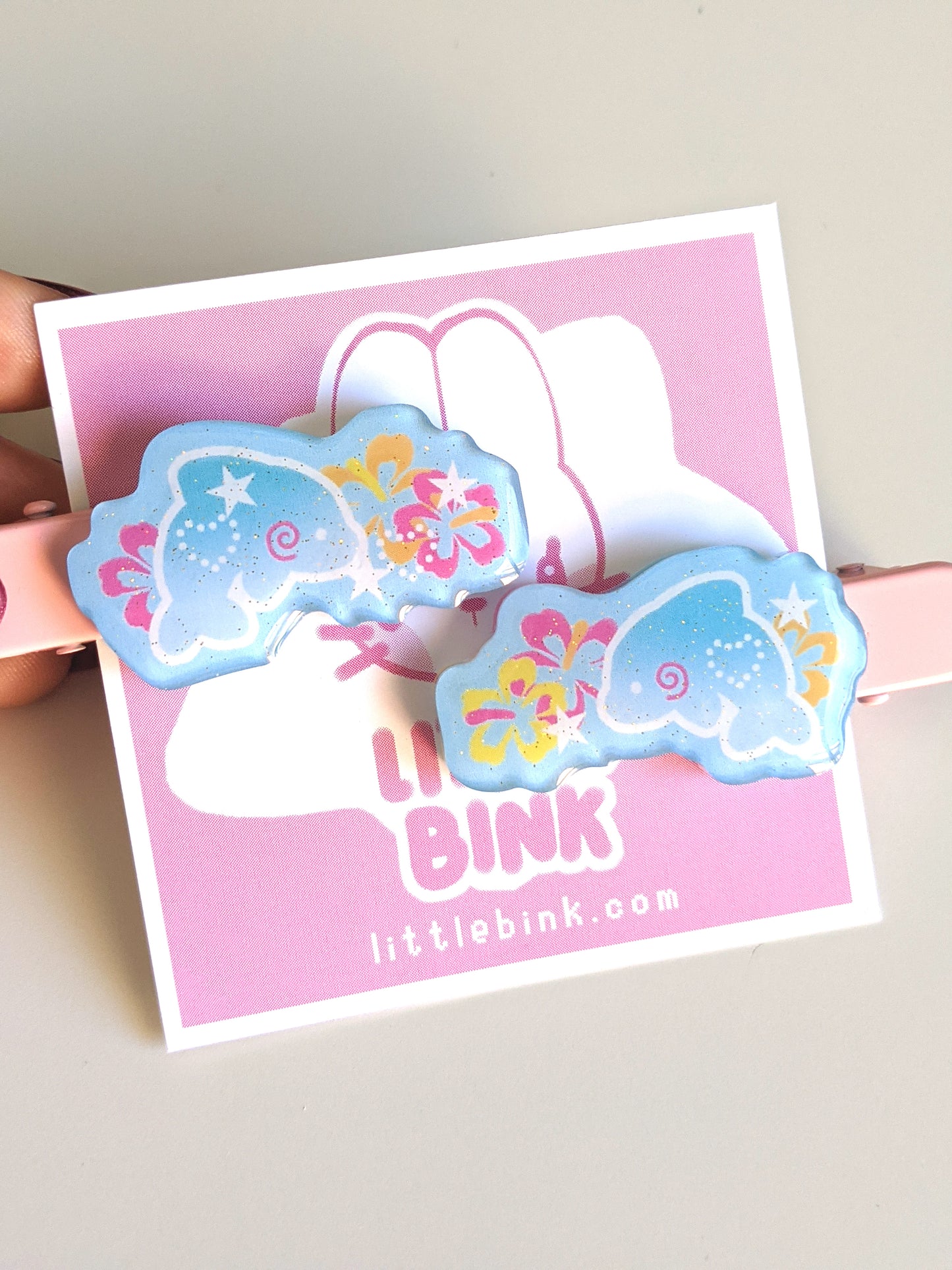 Tropical Dolphins Hair Clips