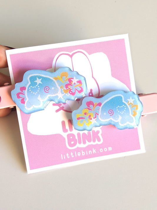 Tropical Dolphins Hair Clips