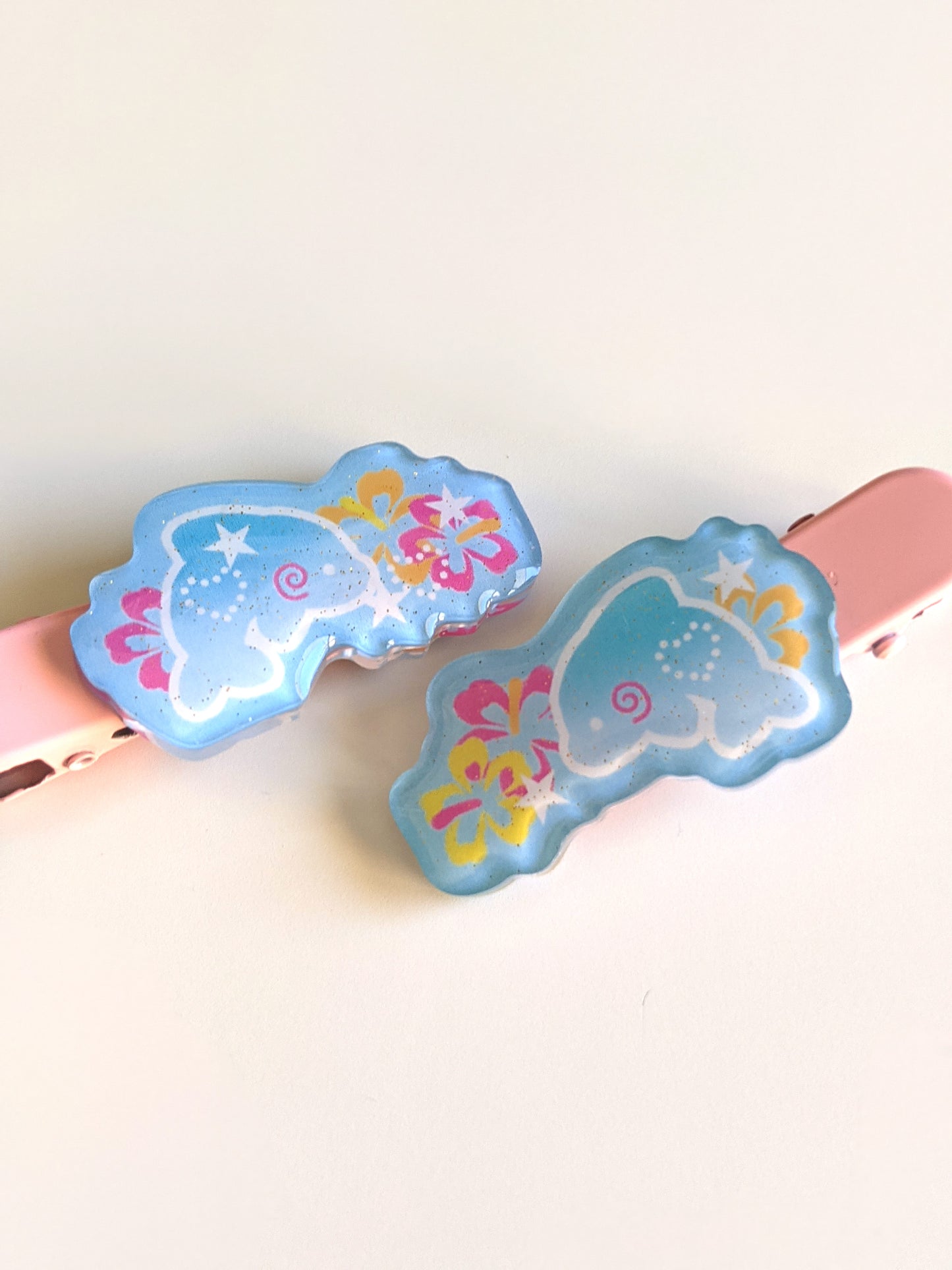 Tropical Dolphins Hair Clips