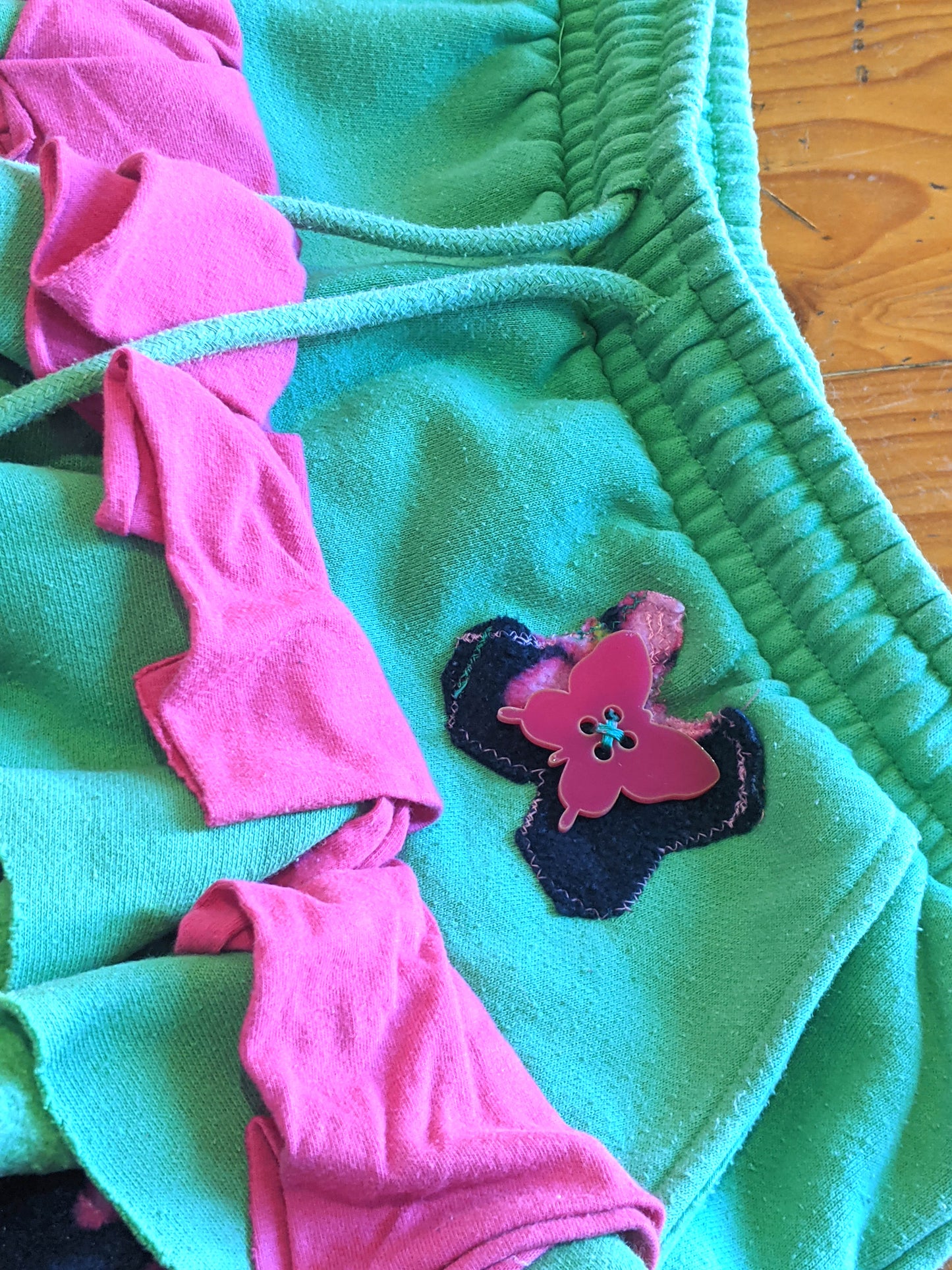 Butterfly Pink and Green Skirt