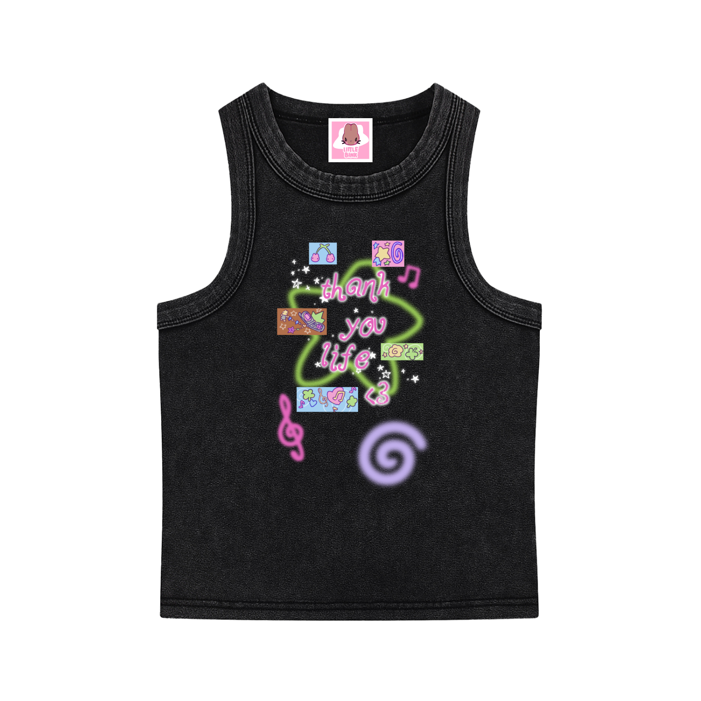 Thank You Life Snow Washed Tank Top