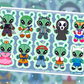 Cosplay Alien Sticker Sheet