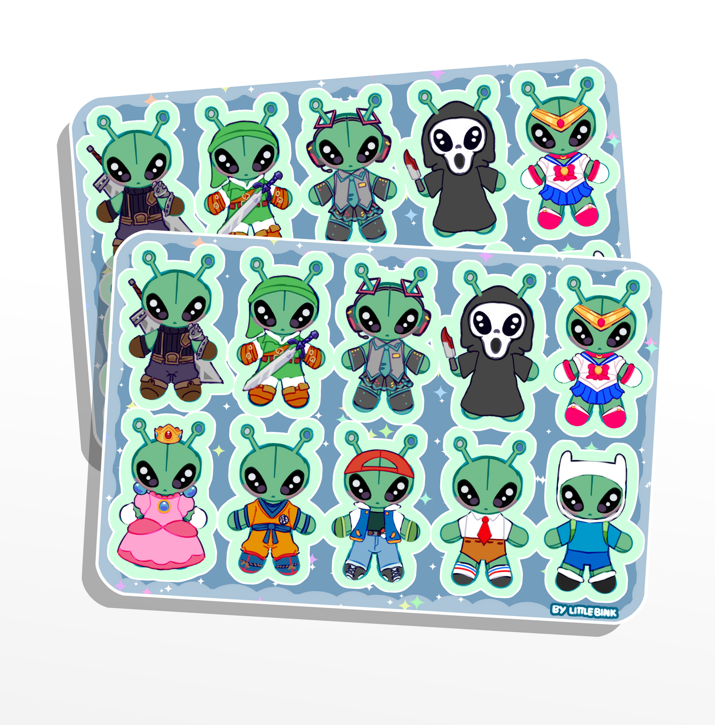 Cosplay Alien Sticker Sheet