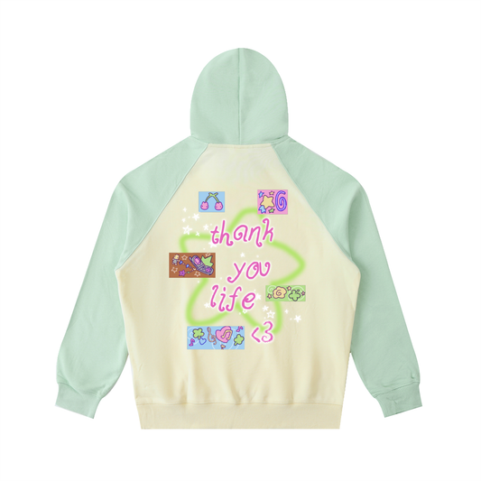 Life and Lemons Color-Block Raglan Sleeve Hoodie