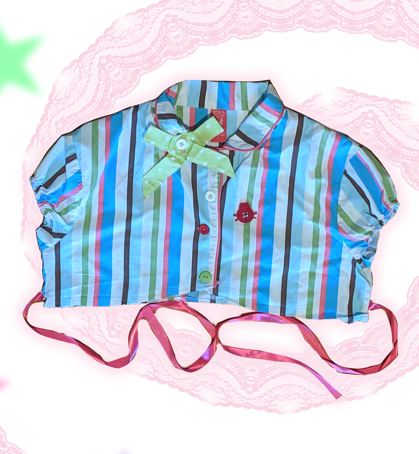 Circus Striped Cropped Blouse