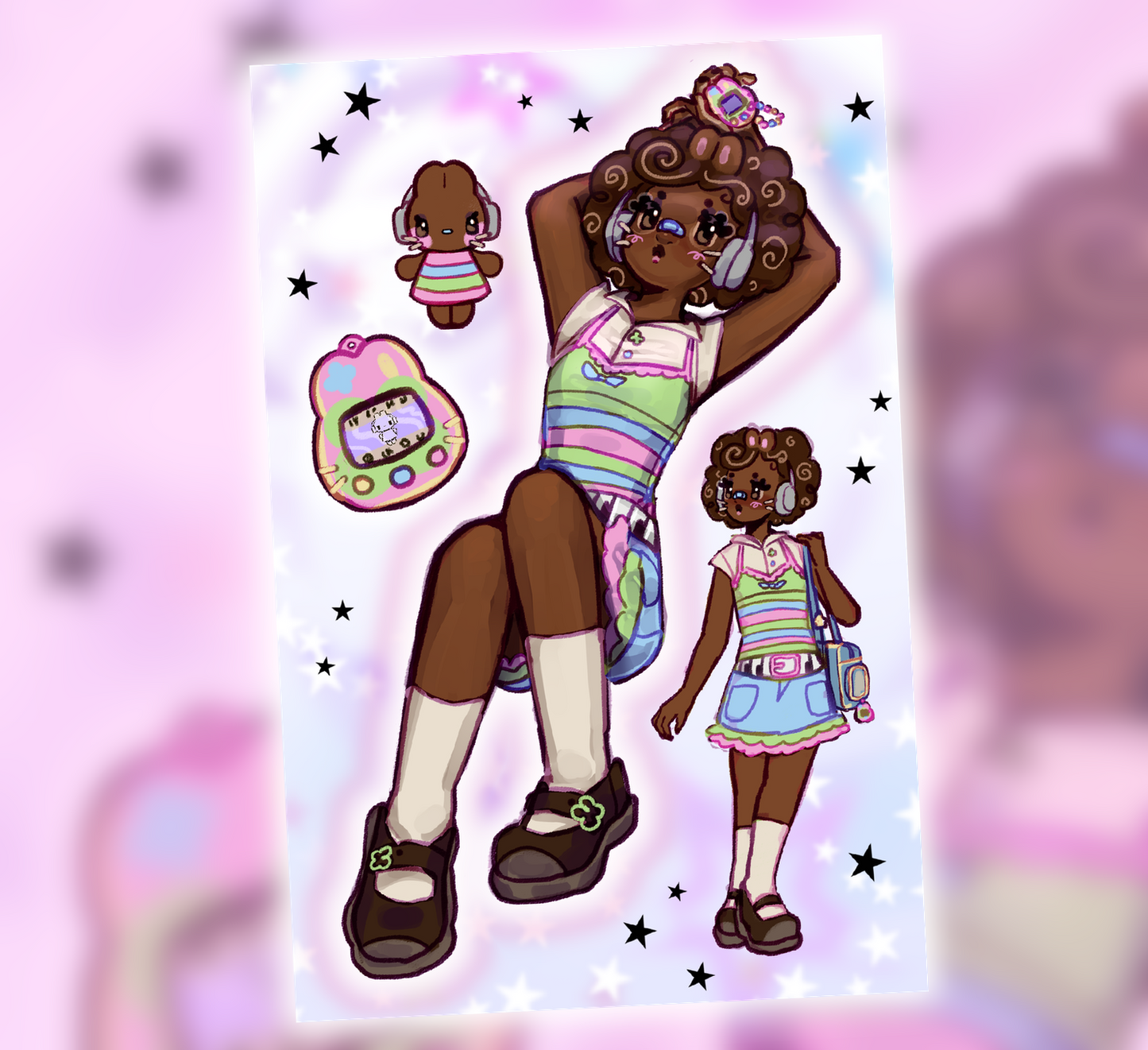 Bunny Toy Girl Print
