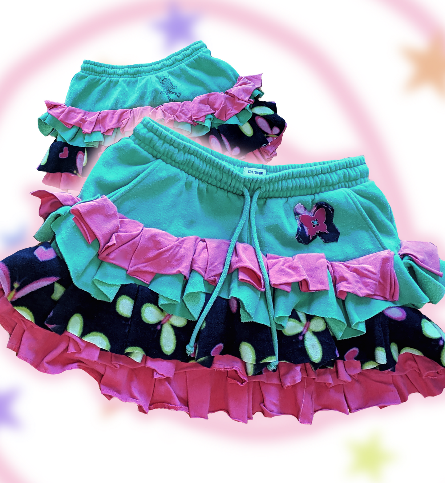 Butterfly Pink and Green Skirt