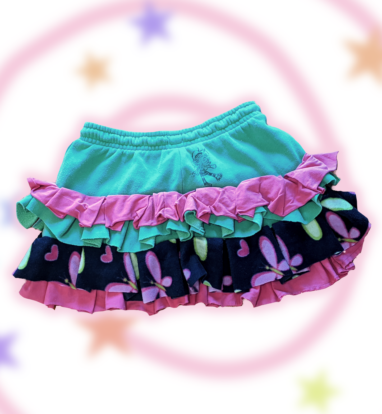 Butterfly Pink and Green Skirt