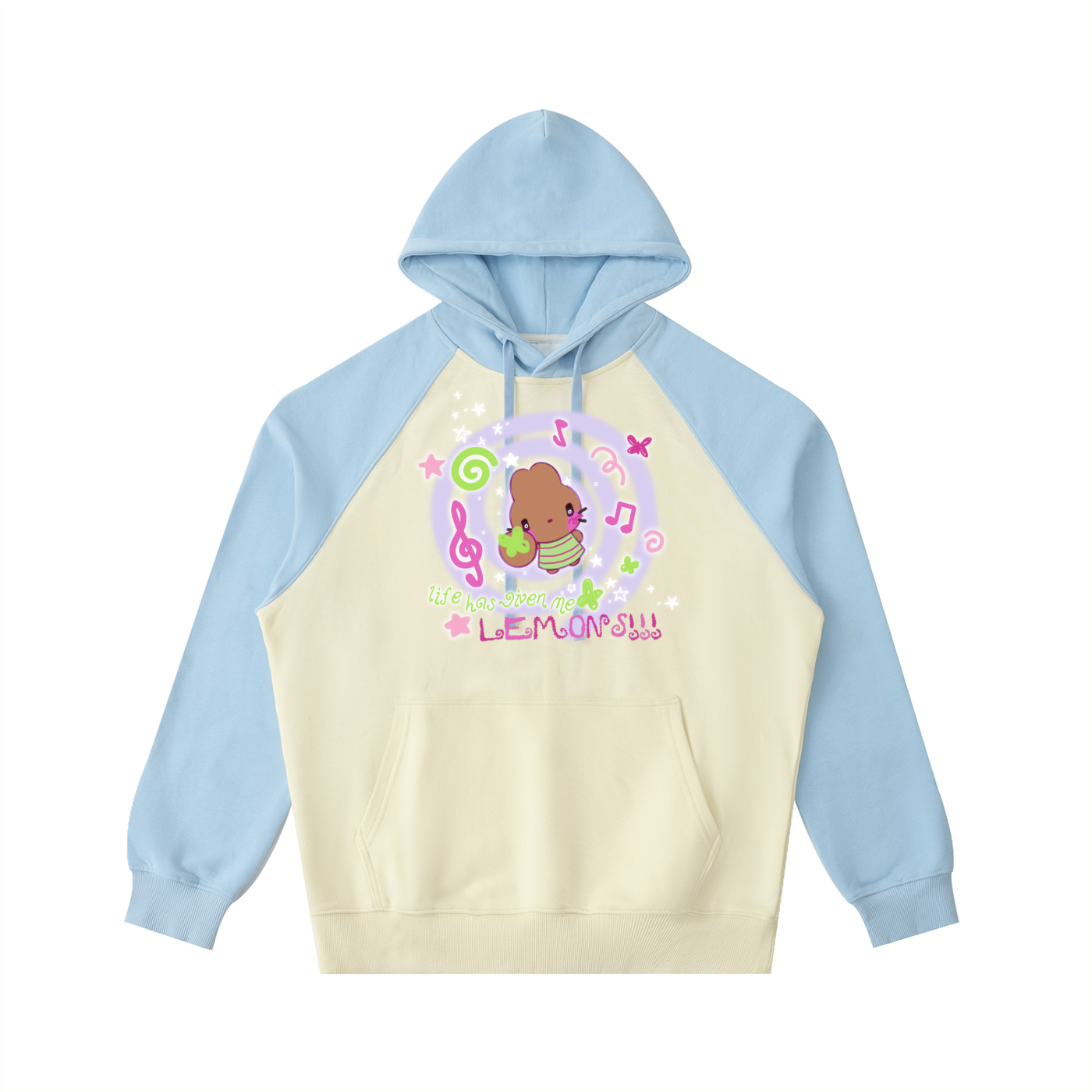 Life and Lemons Color-Block Raglan Sleeve Hoodie