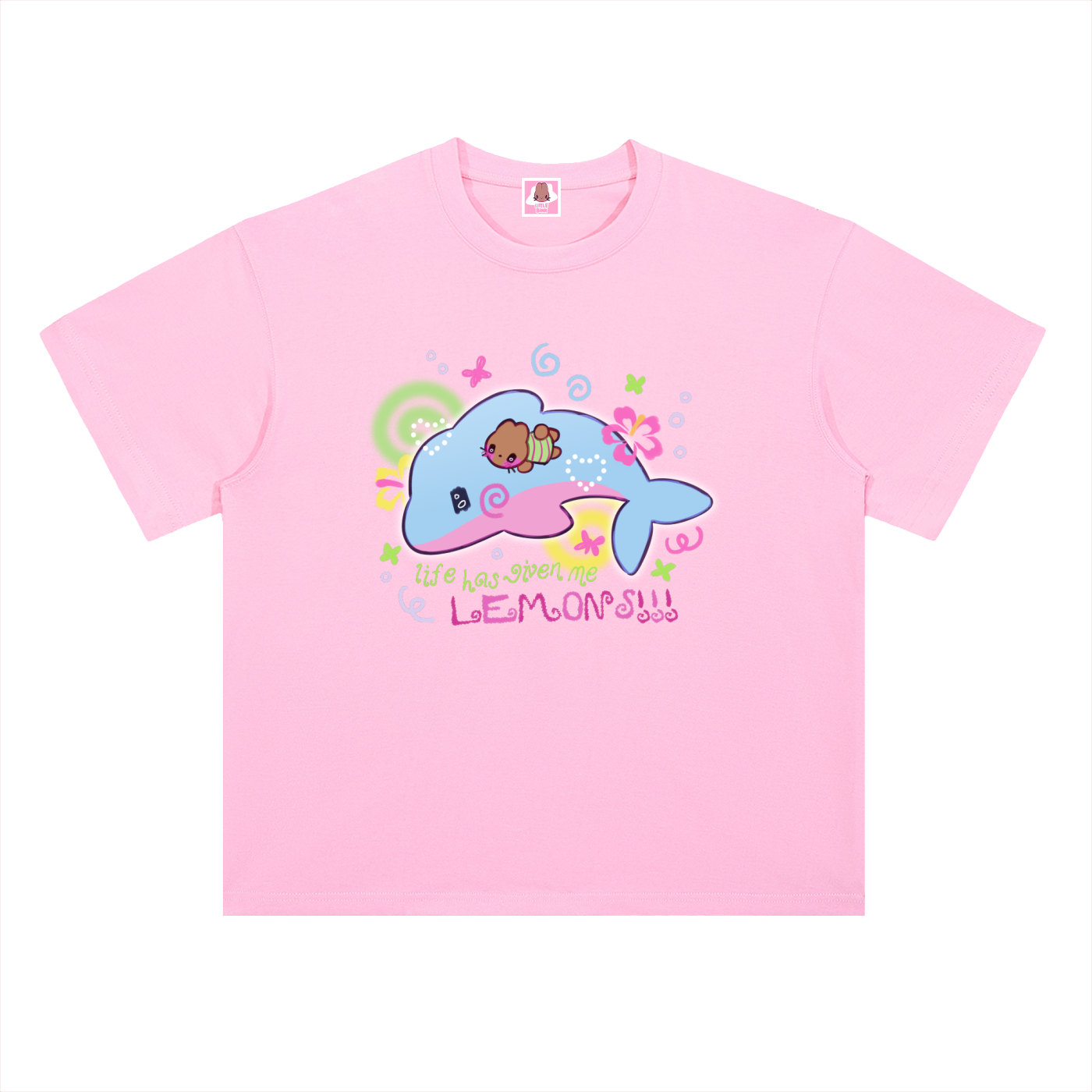 Lucky Dolphin Heavyweight Drop Shoulder Cotton T-Shirt