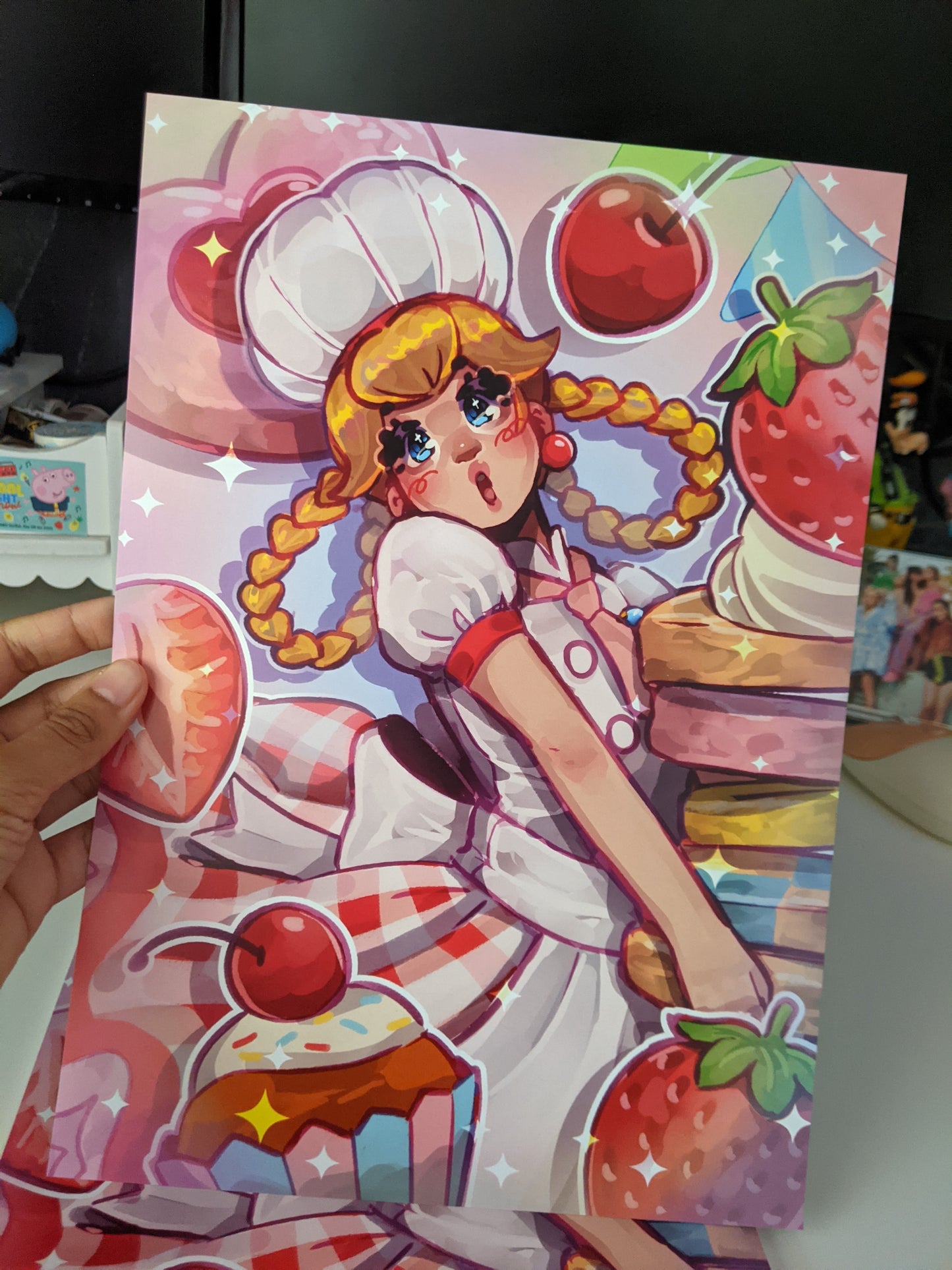 Showtime Chef Peach Art Print