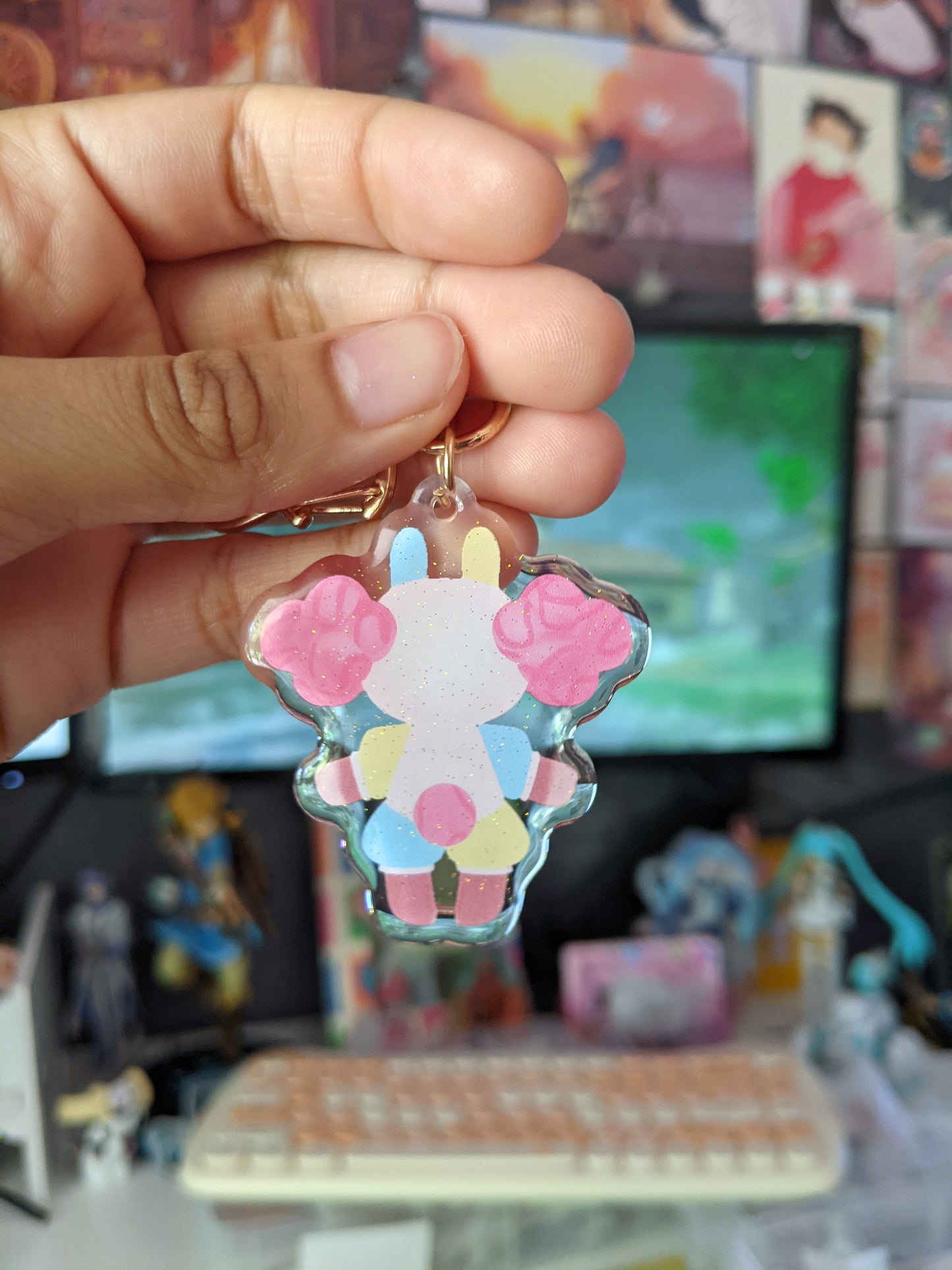 Space Bunny Double-Sided Acrylic Charm