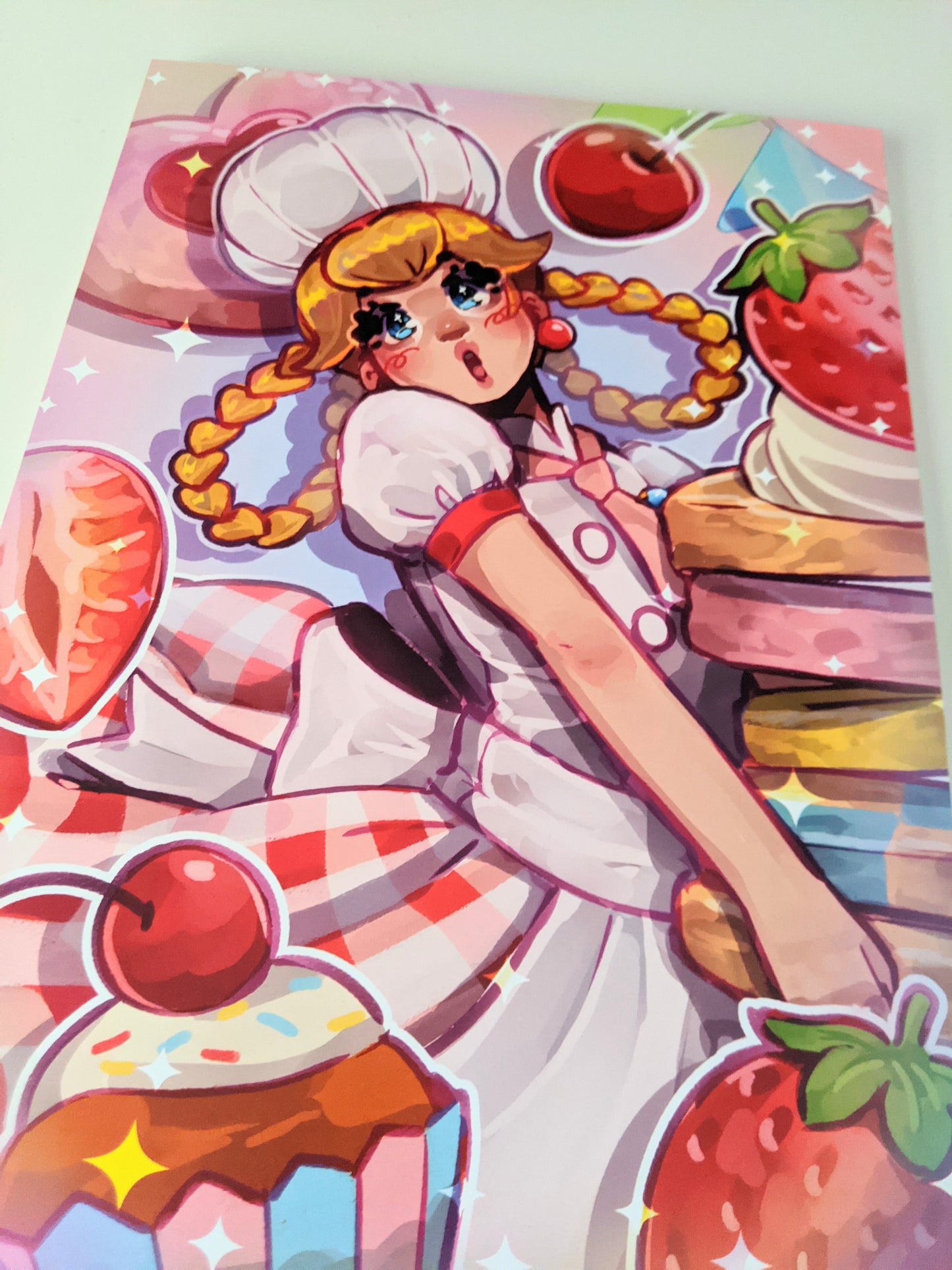 Showtime Chef Peach Art Print